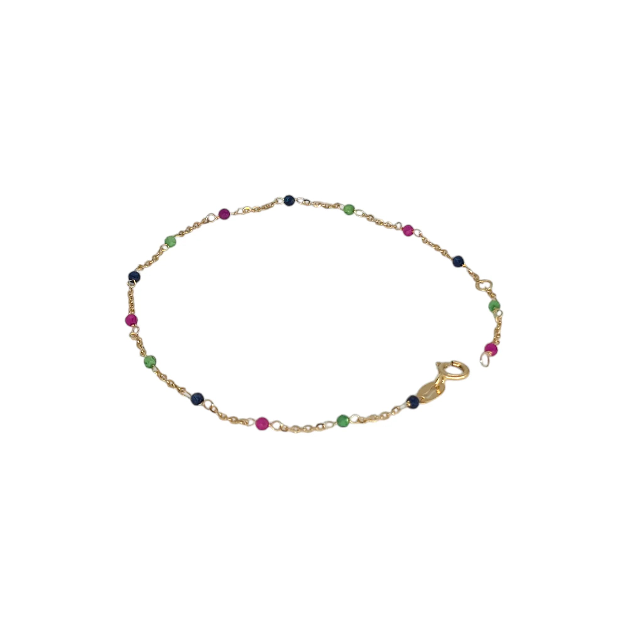 Bracciale donna in oro 18 carati pietre colorate leggero