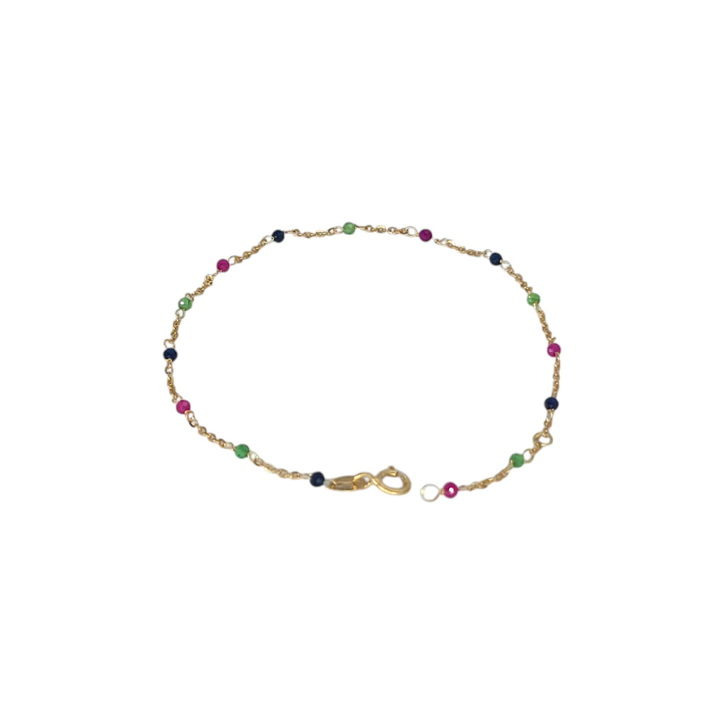 Bracciale donna in oro 18 carati pietre colorate leggero