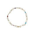 Bracciale donna in oro 18kt con pietre colorate leggero