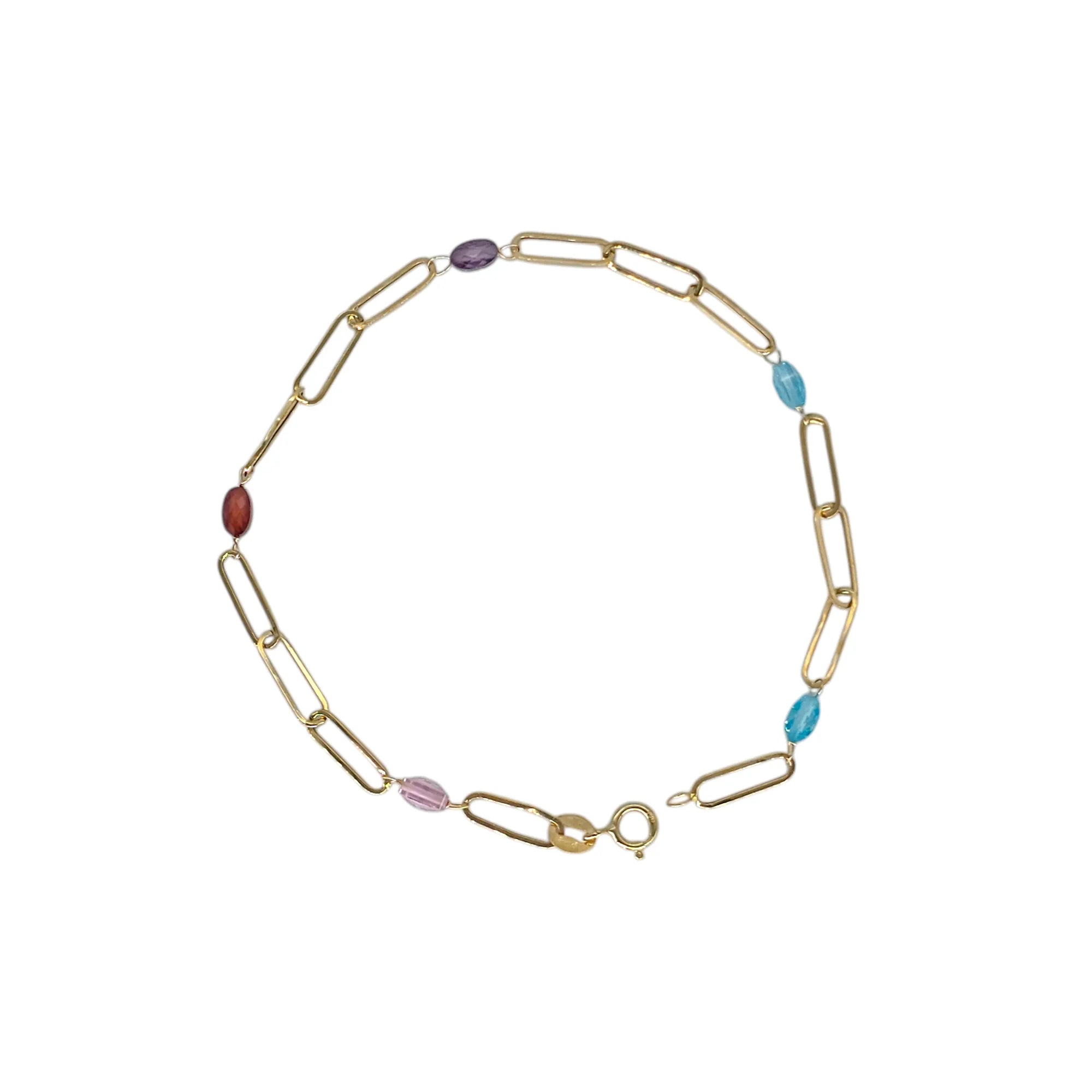 Bracciale donna in oro 18kt con pietre colorate leggero