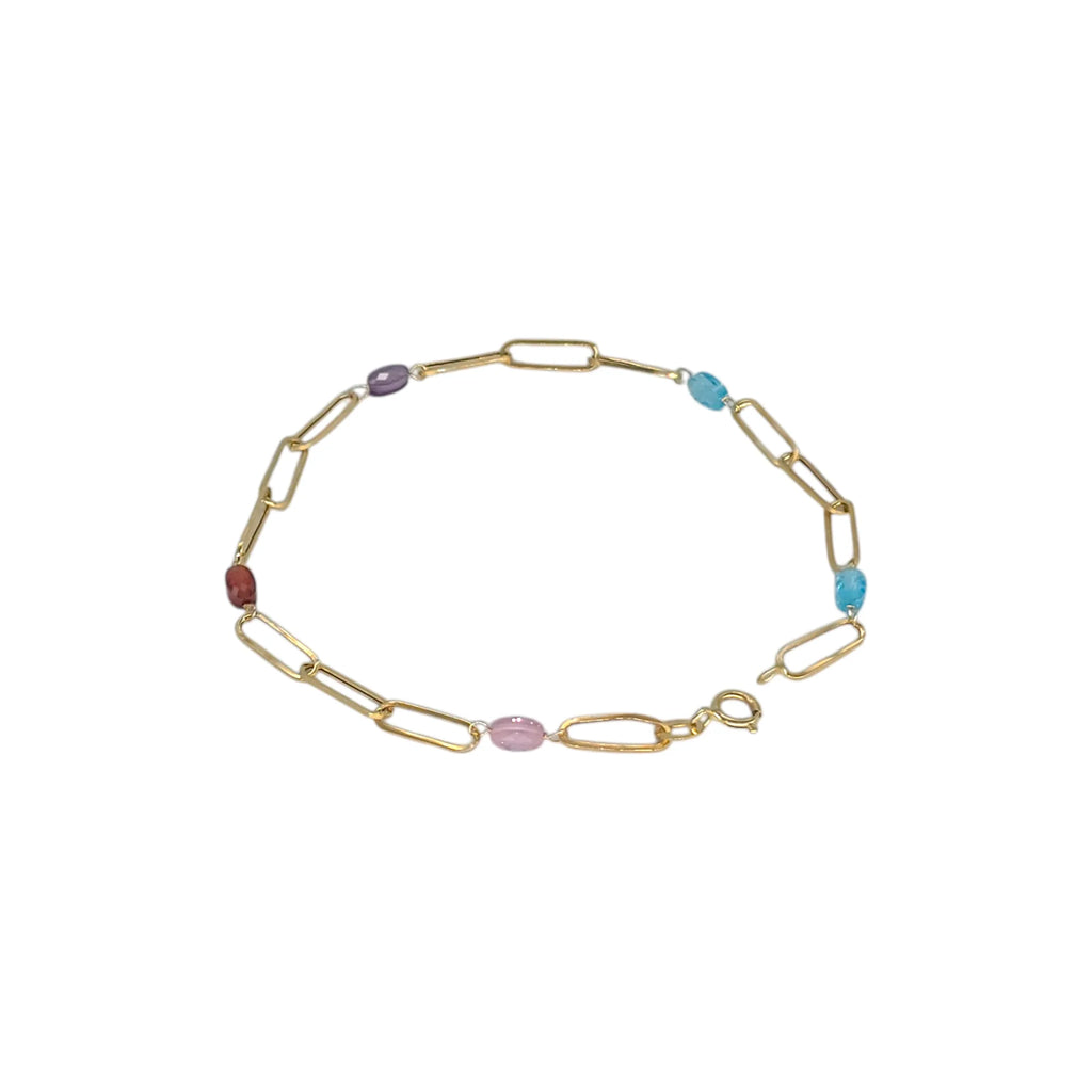 Bracciale donna in oro 18kt con pietre colorate leggero