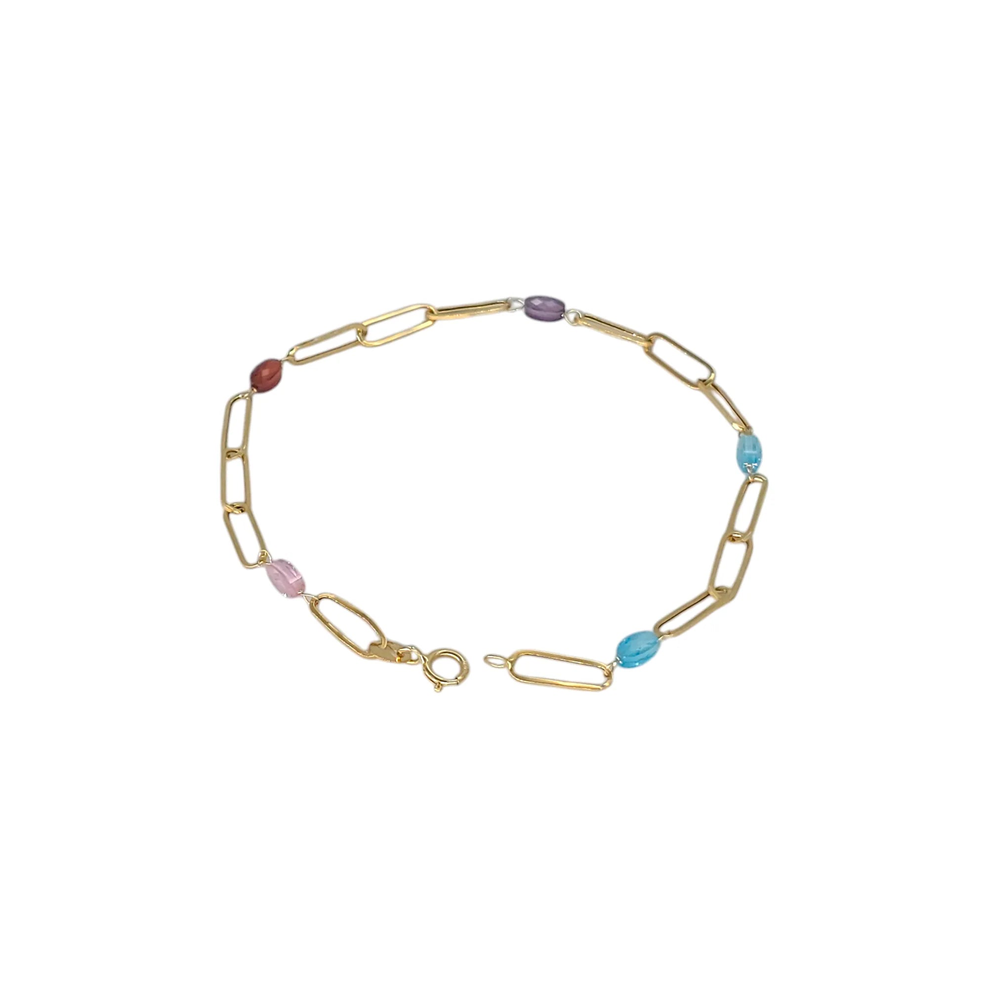 Bracciale donna in oro 18kt con pietre colorate leggero