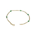 Bracciale donna in oro 18kt con pietre verdi leggero