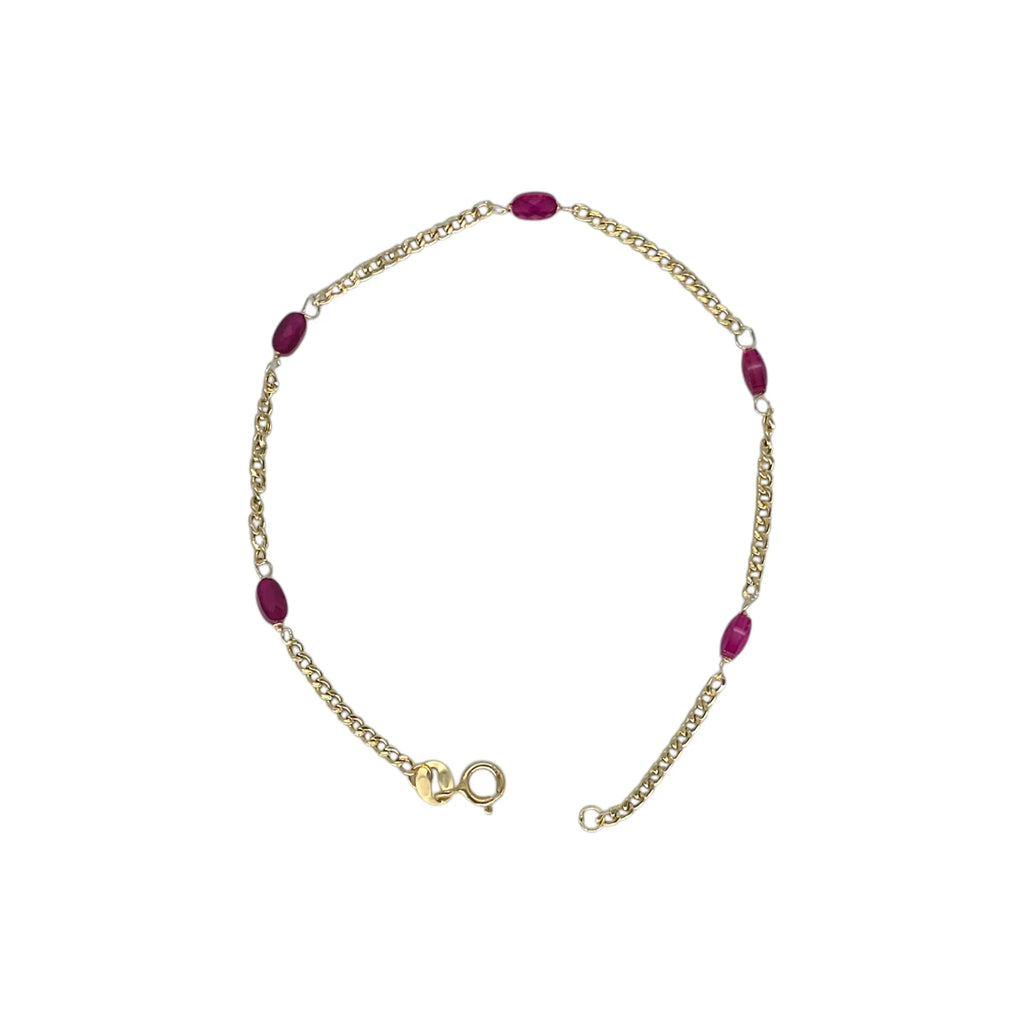Bracciale donna in oro 18kt con pietre viola leggero