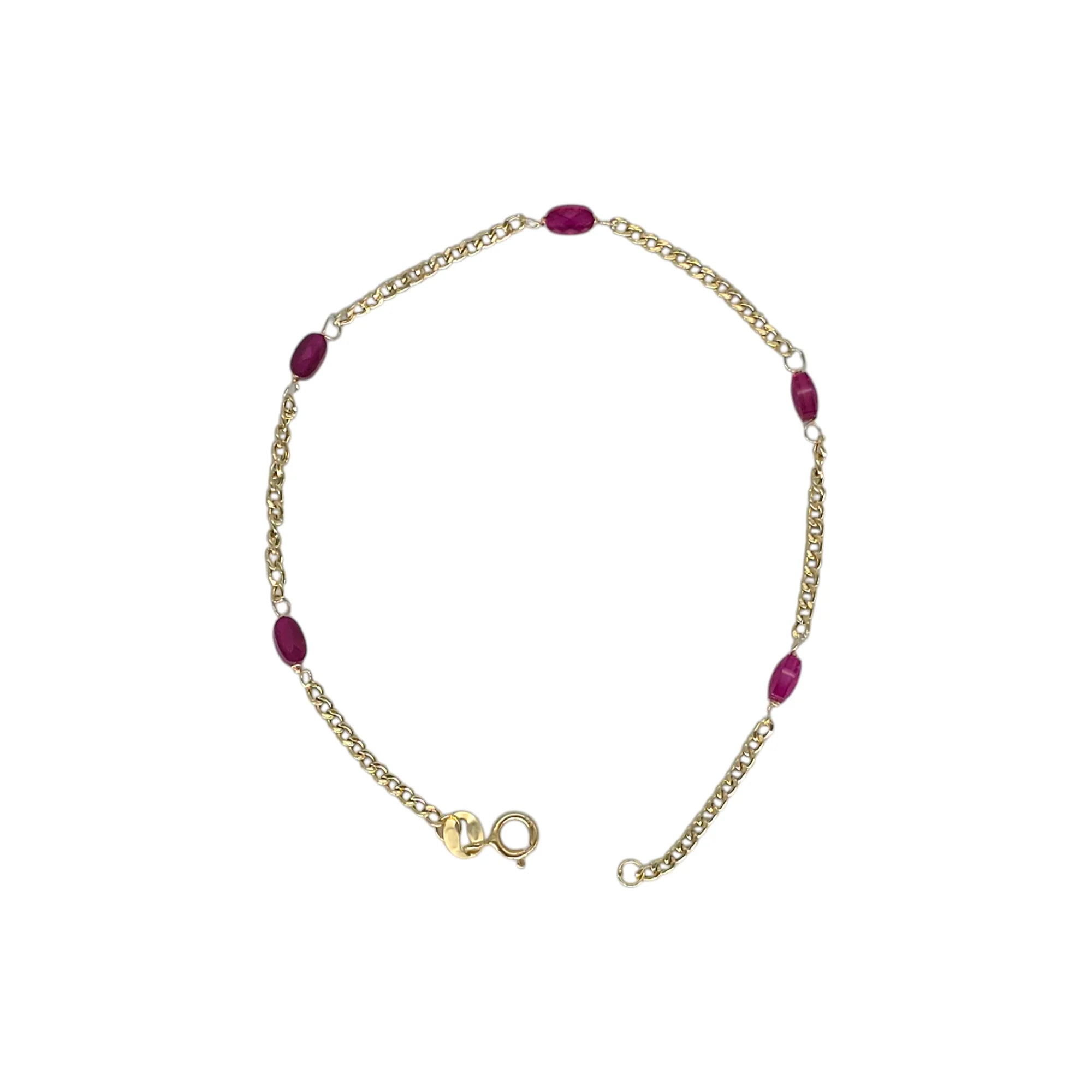 Bracciale donna in oro 18kt con pietre viola leggero