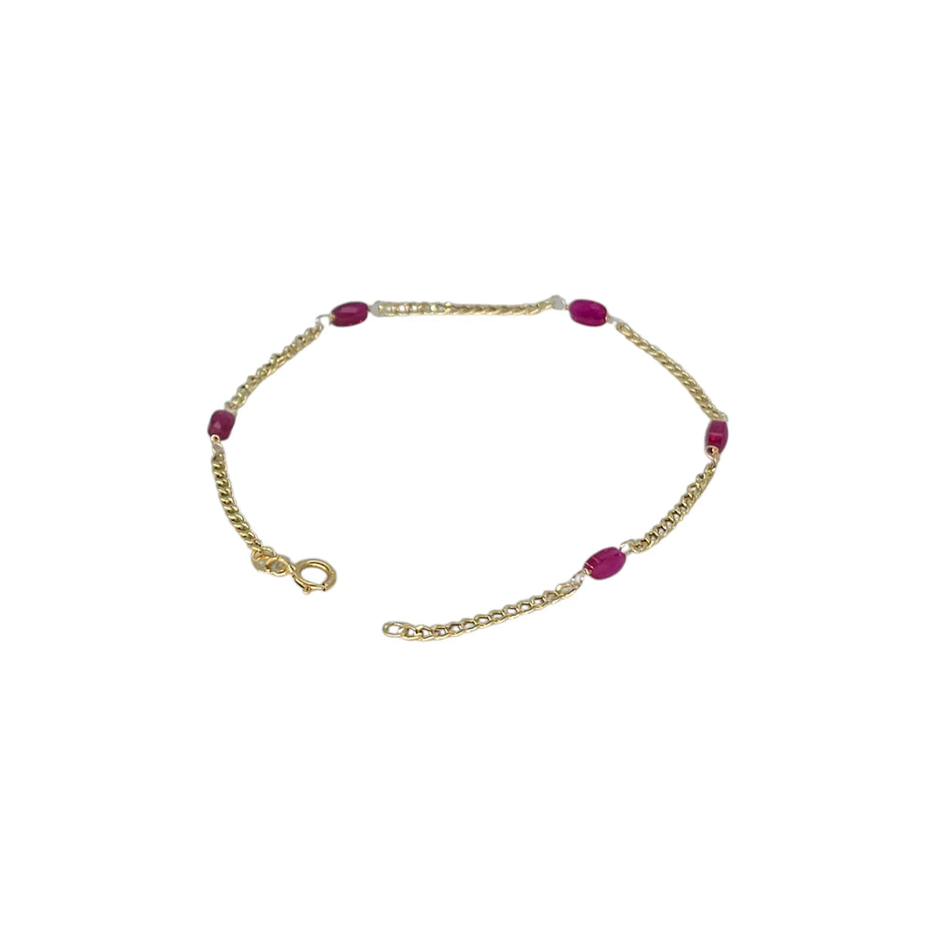 Bracciale donna in oro 18kt con pietre viola leggero