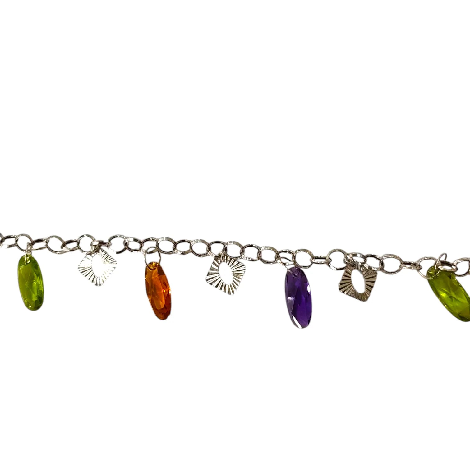 Bracciale donna in oro bianco con pietre naturali