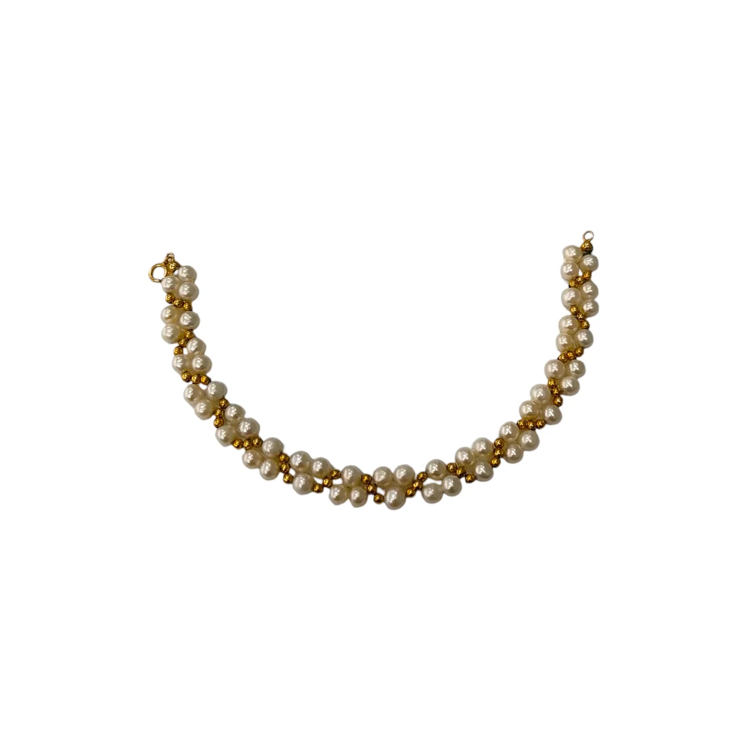 Bracciale donna in oro giallo 18kt con perle bianche