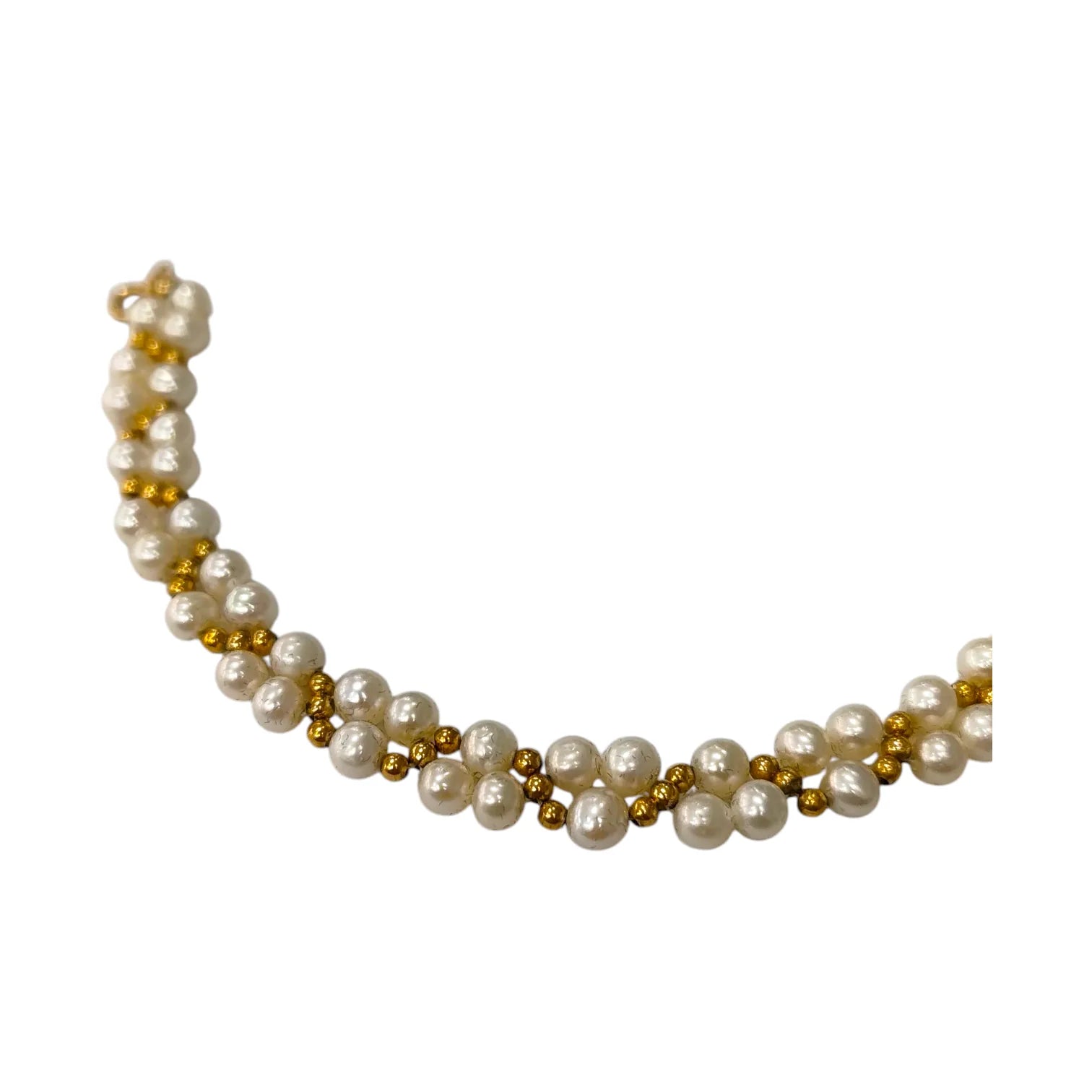 Bracciale donna in oro giallo 18kt con perle bianche