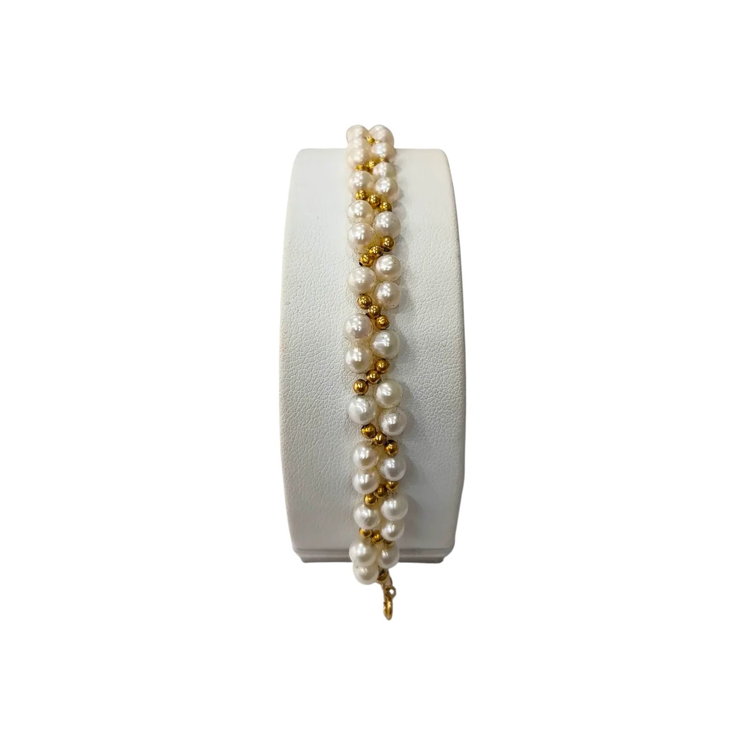 Bracciale donna in oro giallo 18kt con perle bianche