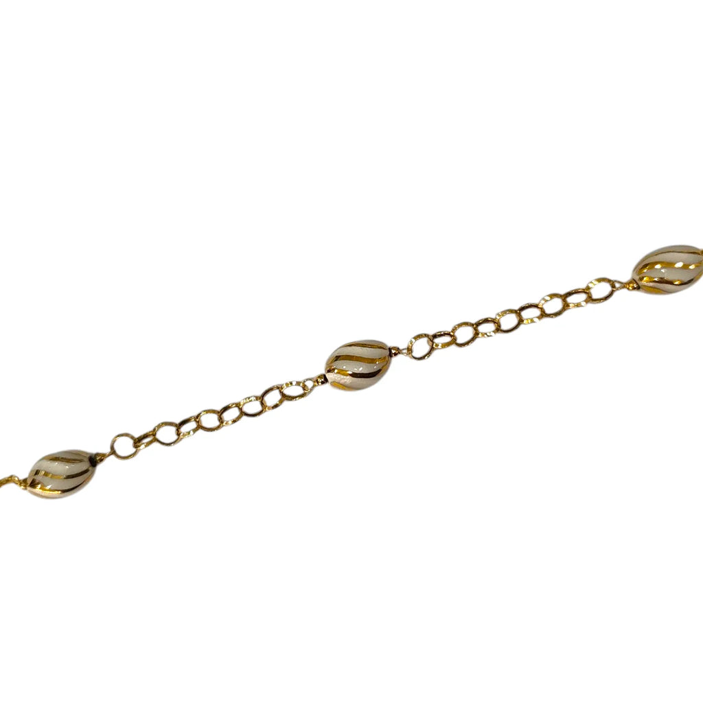 Bracciale donna in oro giallo 18kt con sfere lavorate