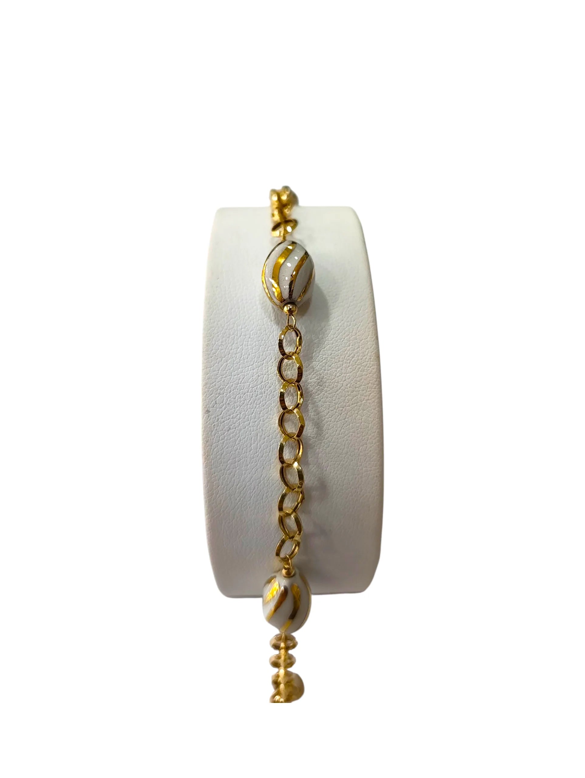 Bracciale donna in oro giallo 18kt con sfere lavorate