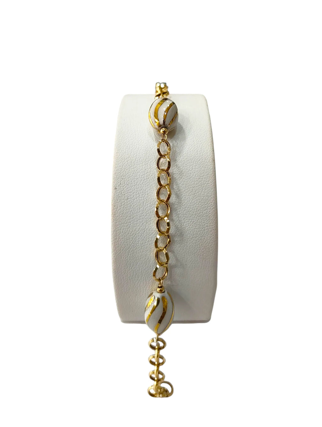 Bracciale donna in oro giallo 18kt con sfere lavorate