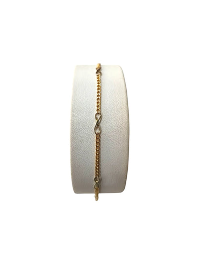 Bracciale donna in oro giallo 18kt con simboli infinito