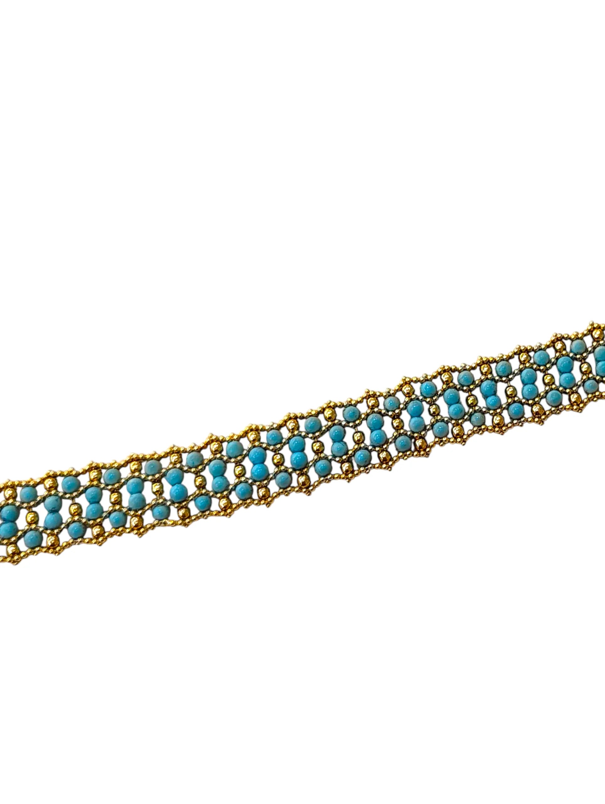 Bracciale donna in oro giallo 18kt con turchese