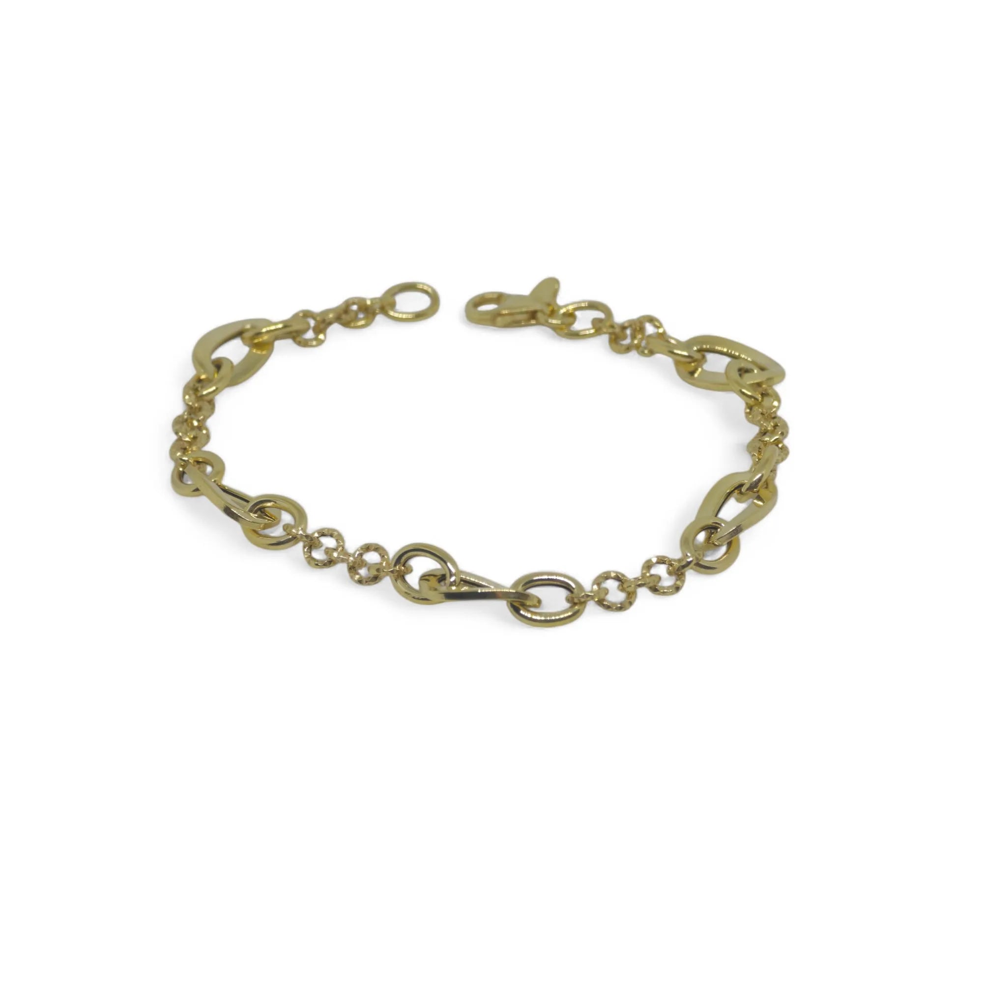 Bracciale donna in oro giallo 9 kt a catena lavorata