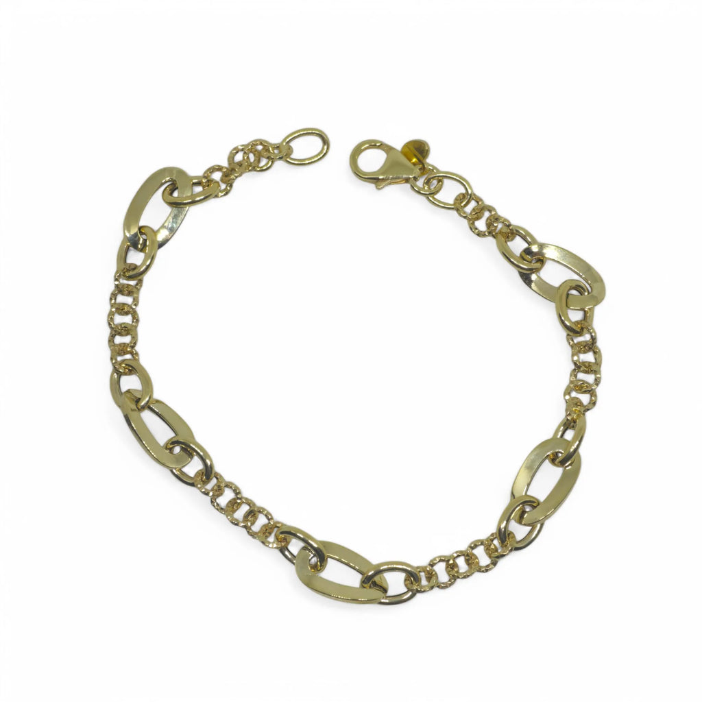 Bracciale donna in oro giallo 9 kt a catena lavorata