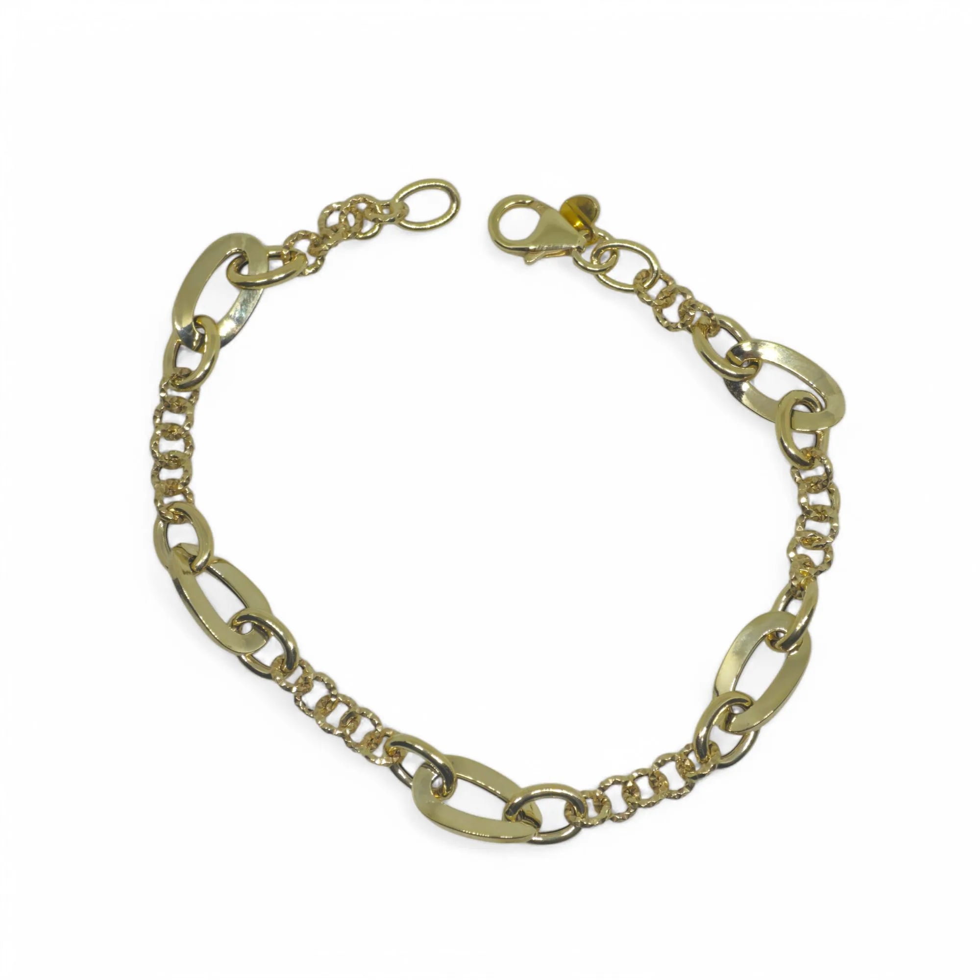 Bracciale donna in oro giallo 9 kt a catena lavorata