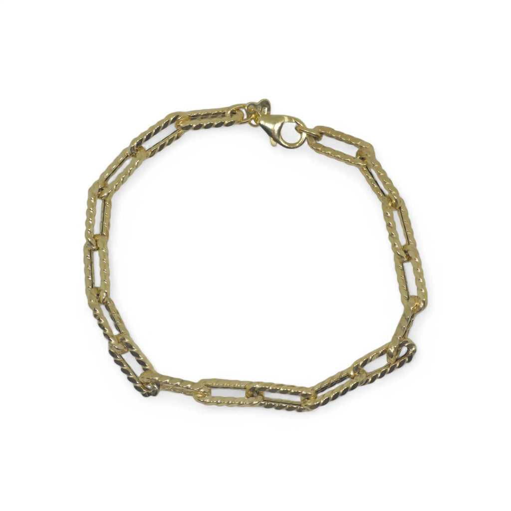 Bracciale donna in oro giallo 9 kt a catena martellata