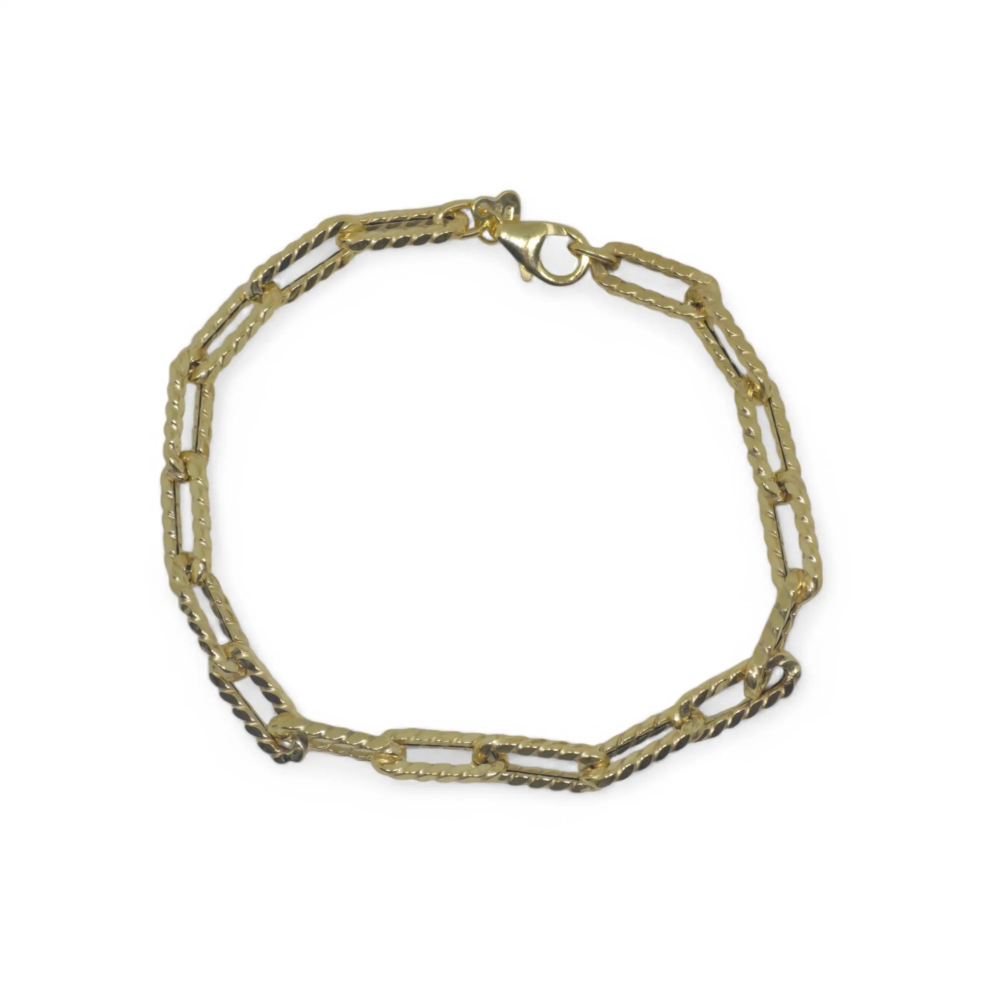 Bracciale donna in oro giallo 9 kt a catena martellata
