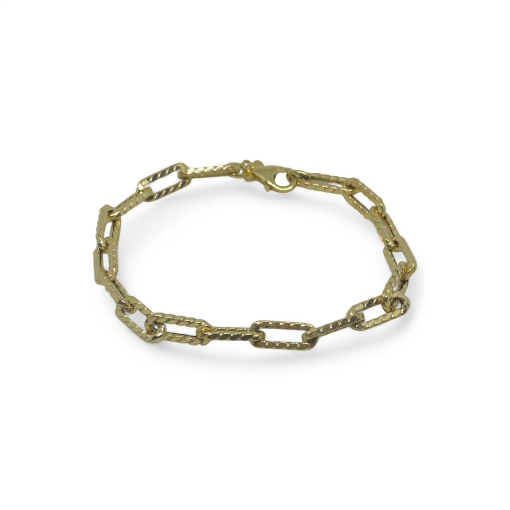 Bracciale donna in oro giallo 9 kt a catena martellata