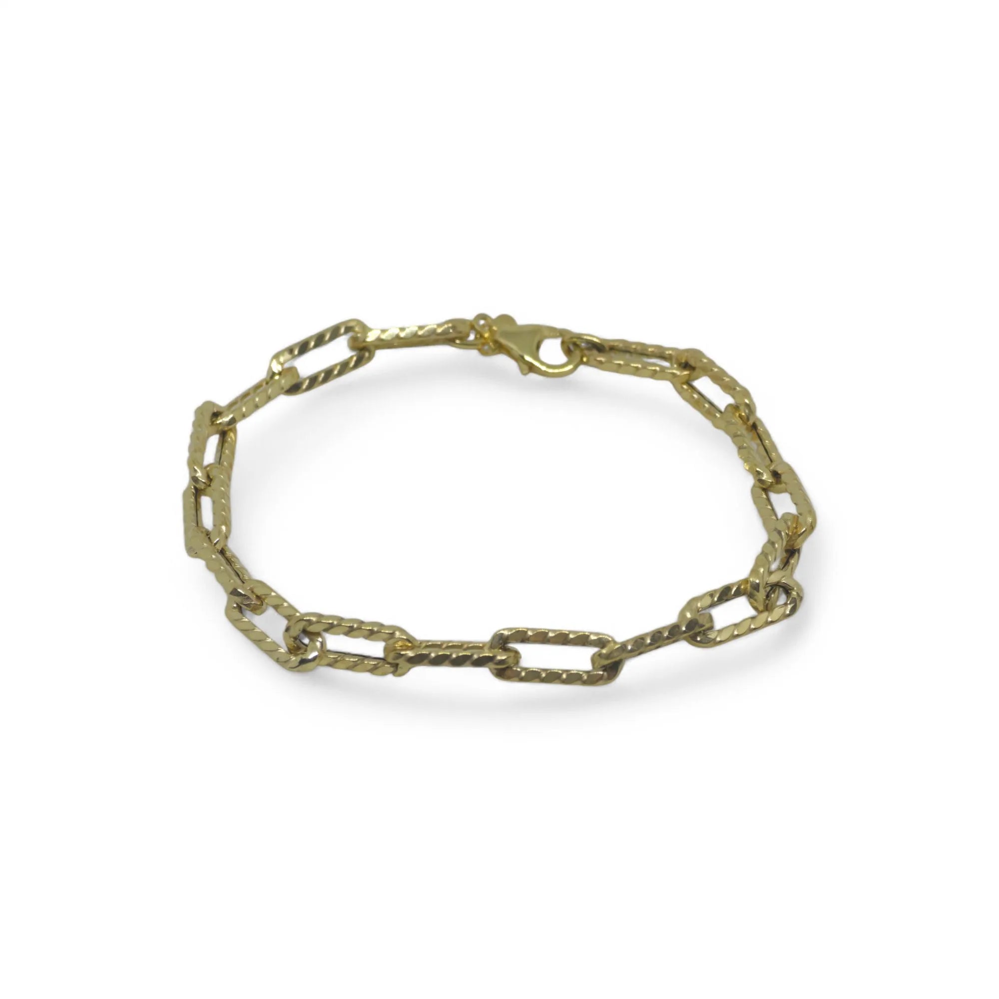 Bracciale donna in oro giallo 9 kt a catena martellata