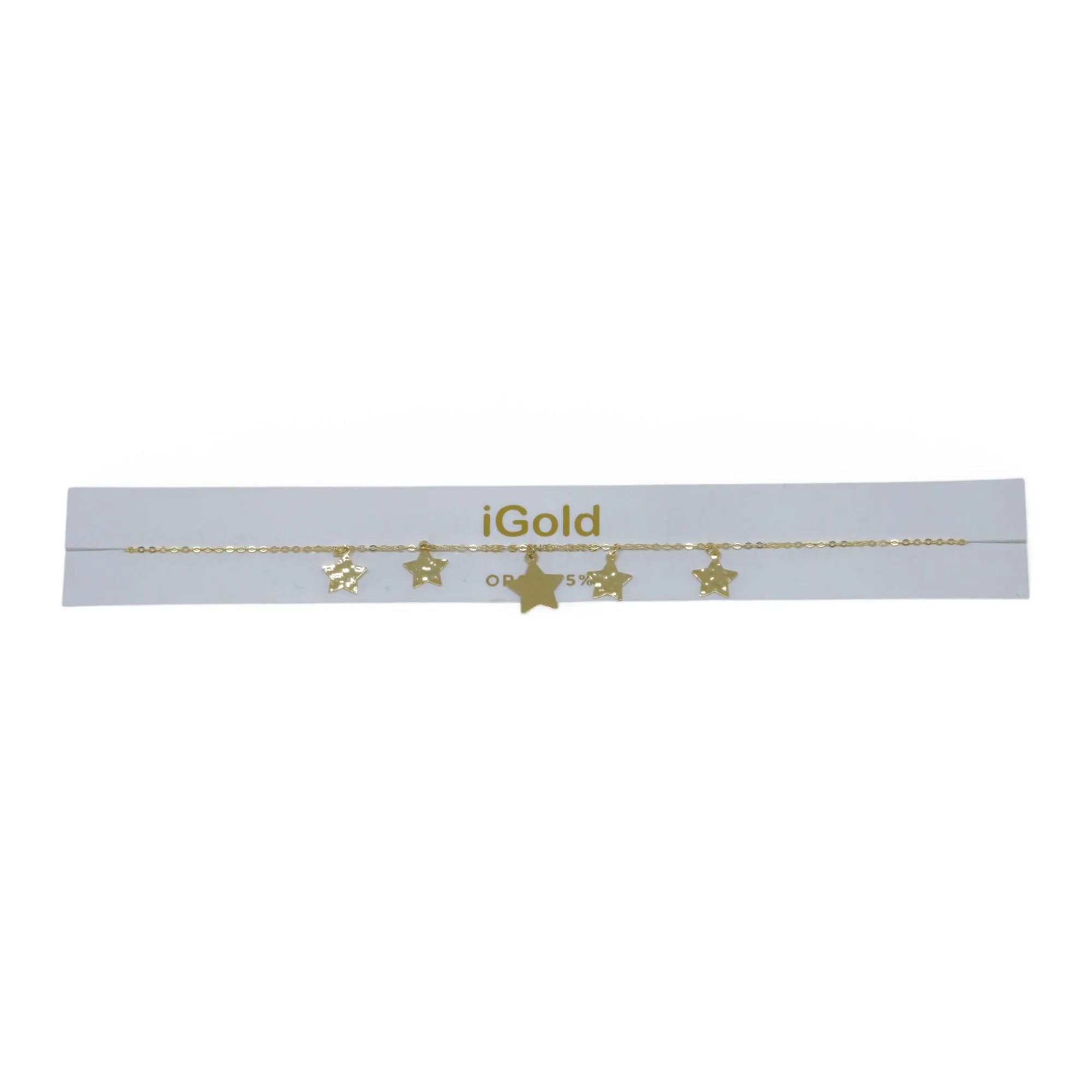 Bracciale donna in oro giallo 9 kt con pendenti stella