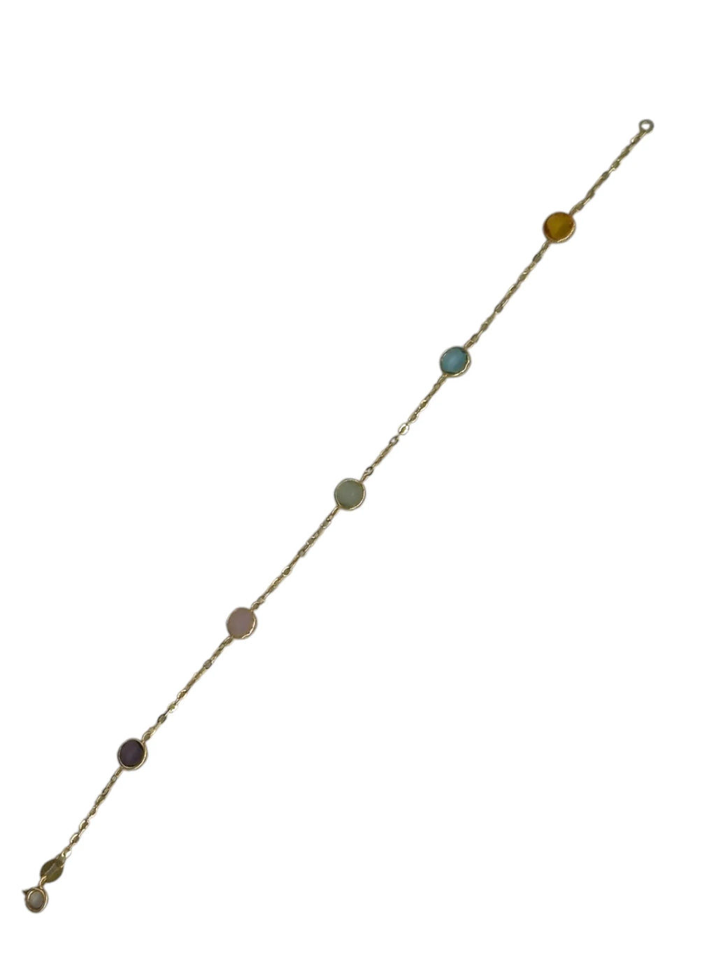 Damenarmband aus Gelbgold mit leichten bunten Steinen