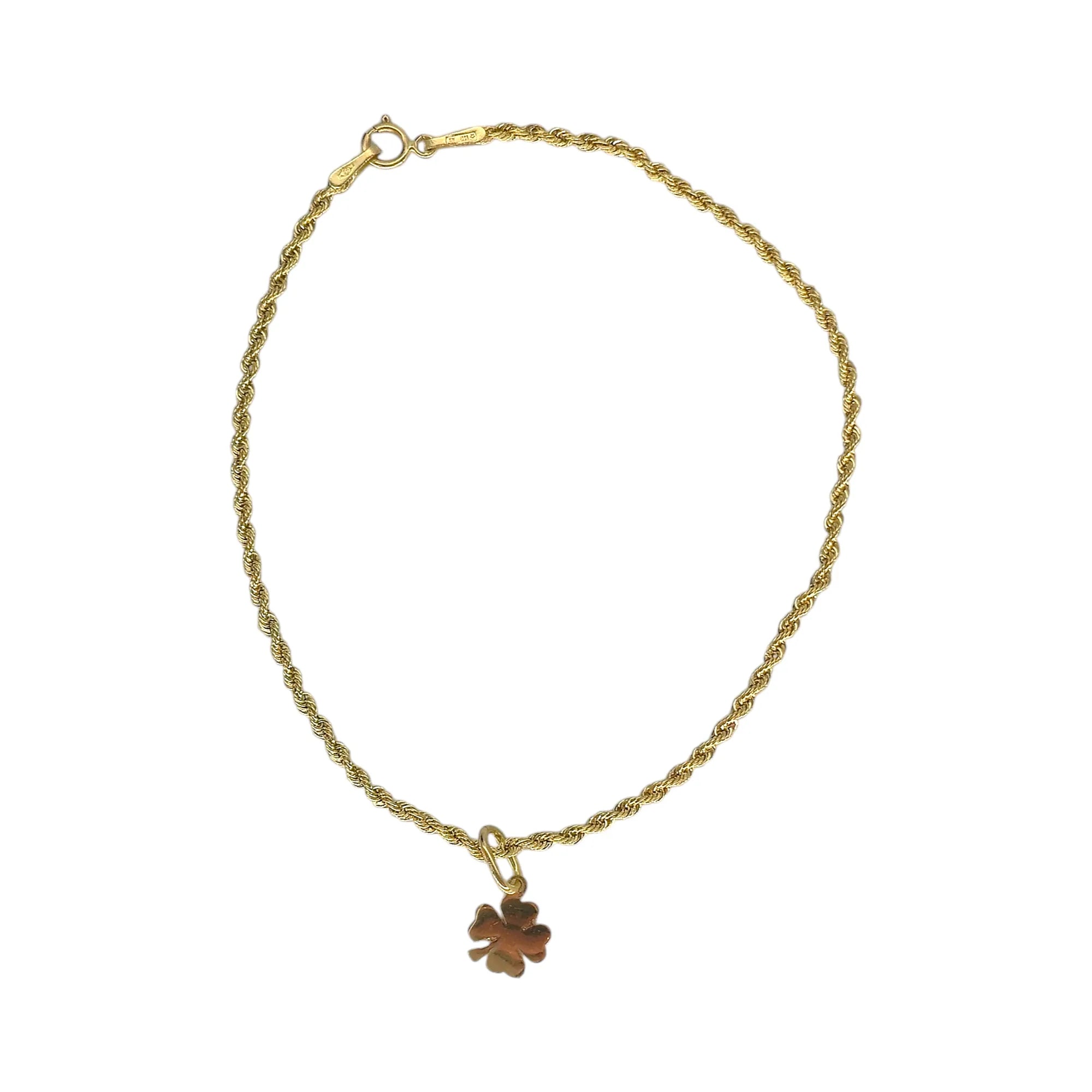 Bracciale donna in oro giallo con quadrifoglio 18kt