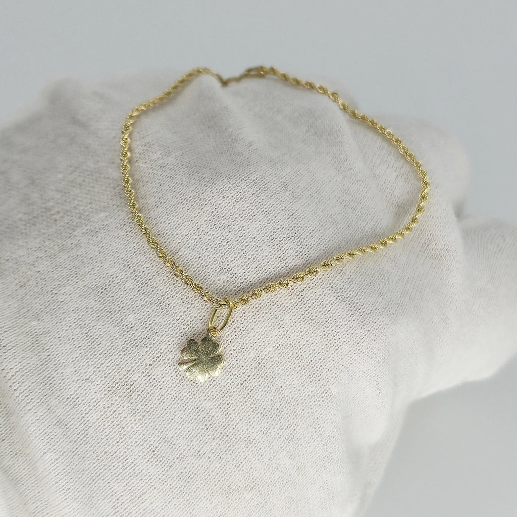Bracciale donna in oro giallo con quadrifoglio 18kt