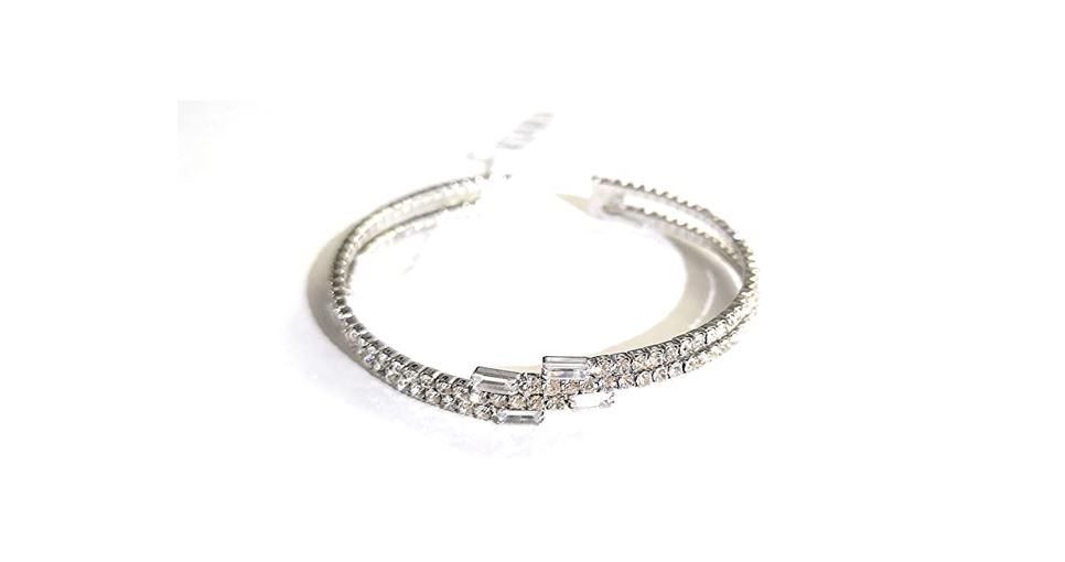 Bracciale donna kiara in ottone con zirconi a 2 fili KBRD1729B