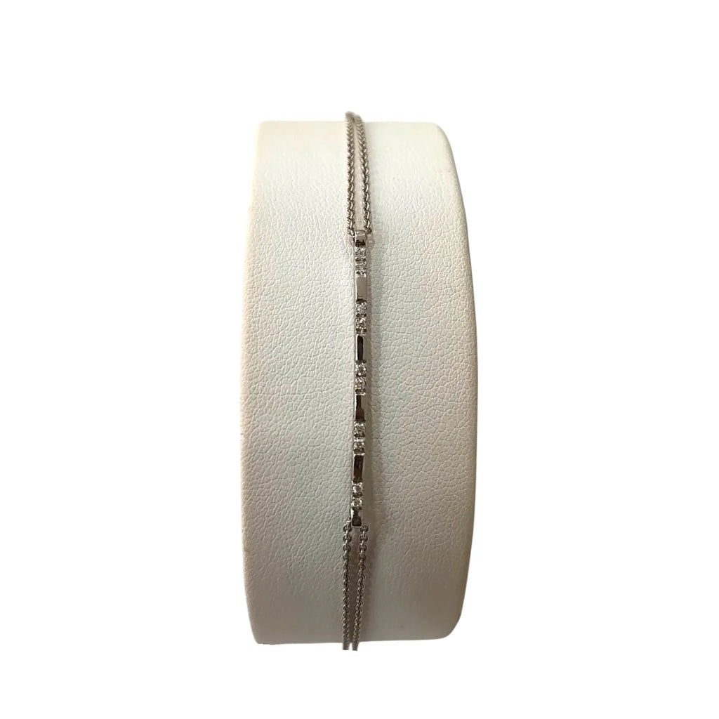 Bracciale donna mezzo tennis in oro bianco con diamanti