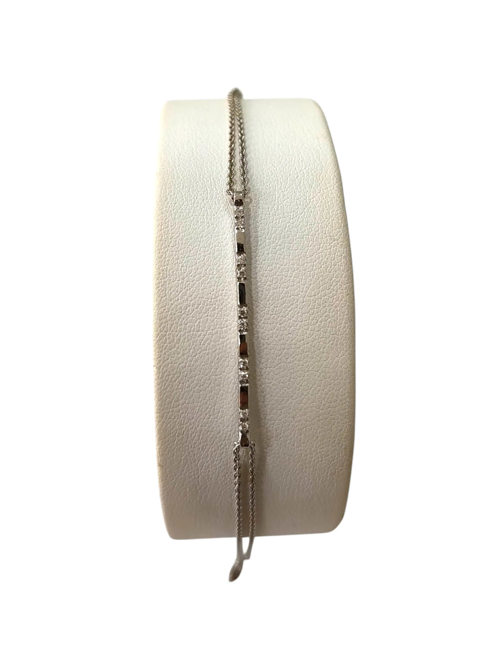Bracciale donna mezzo tennis in oro bianco con diamanti