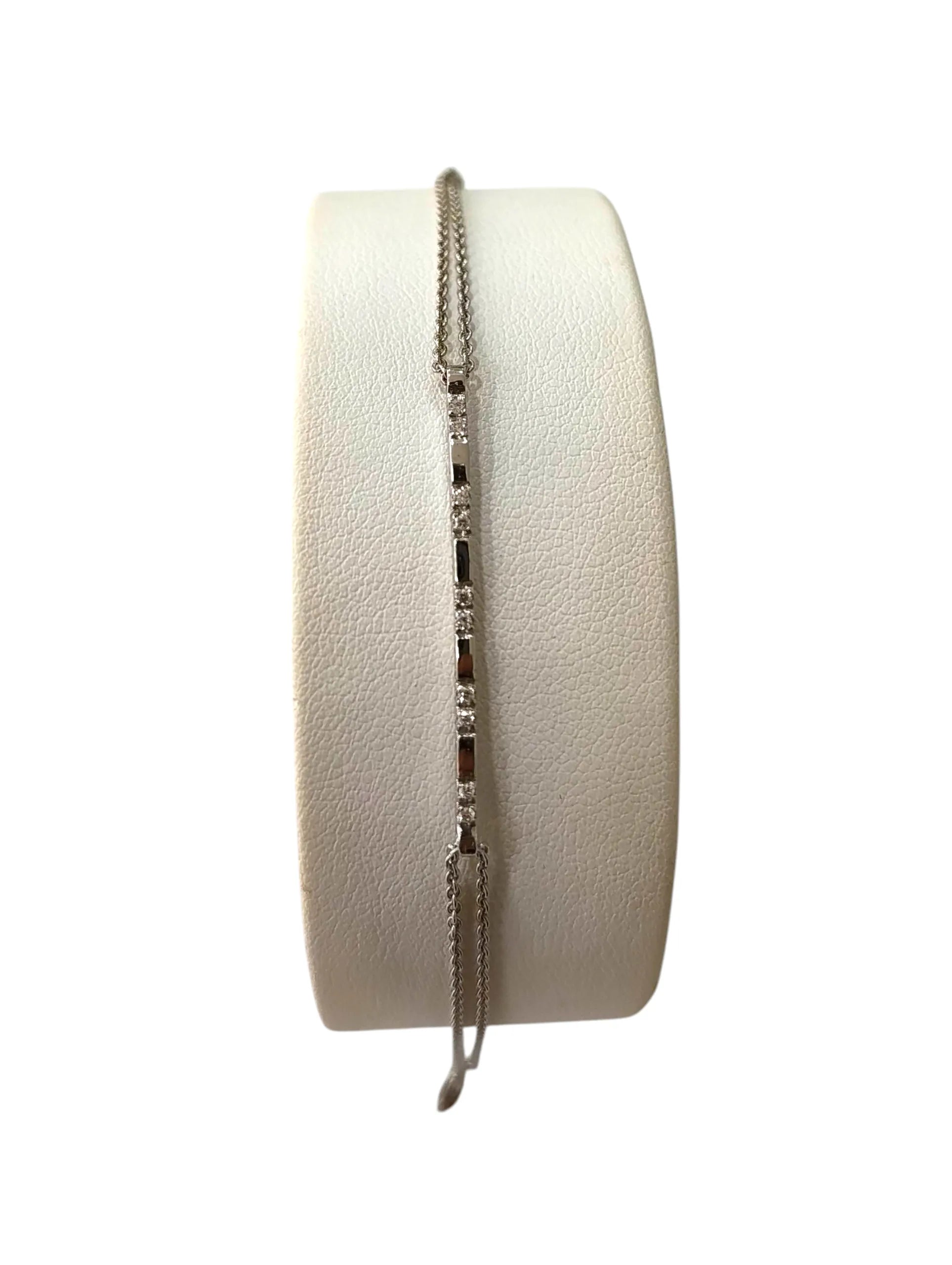Bracciale donna mezzo tennis in oro bianco con diamanti