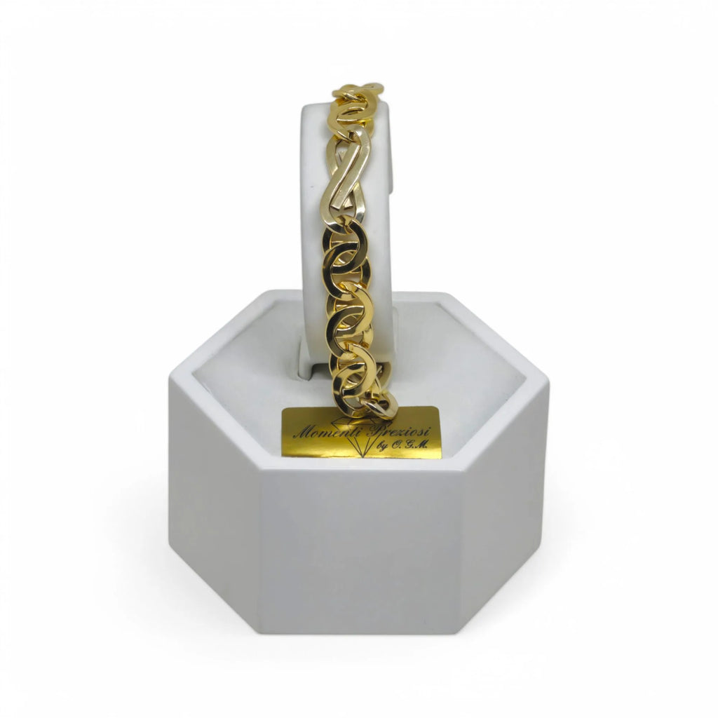 Bracciale donna stile moderno elegante bicolore in oro 18kt