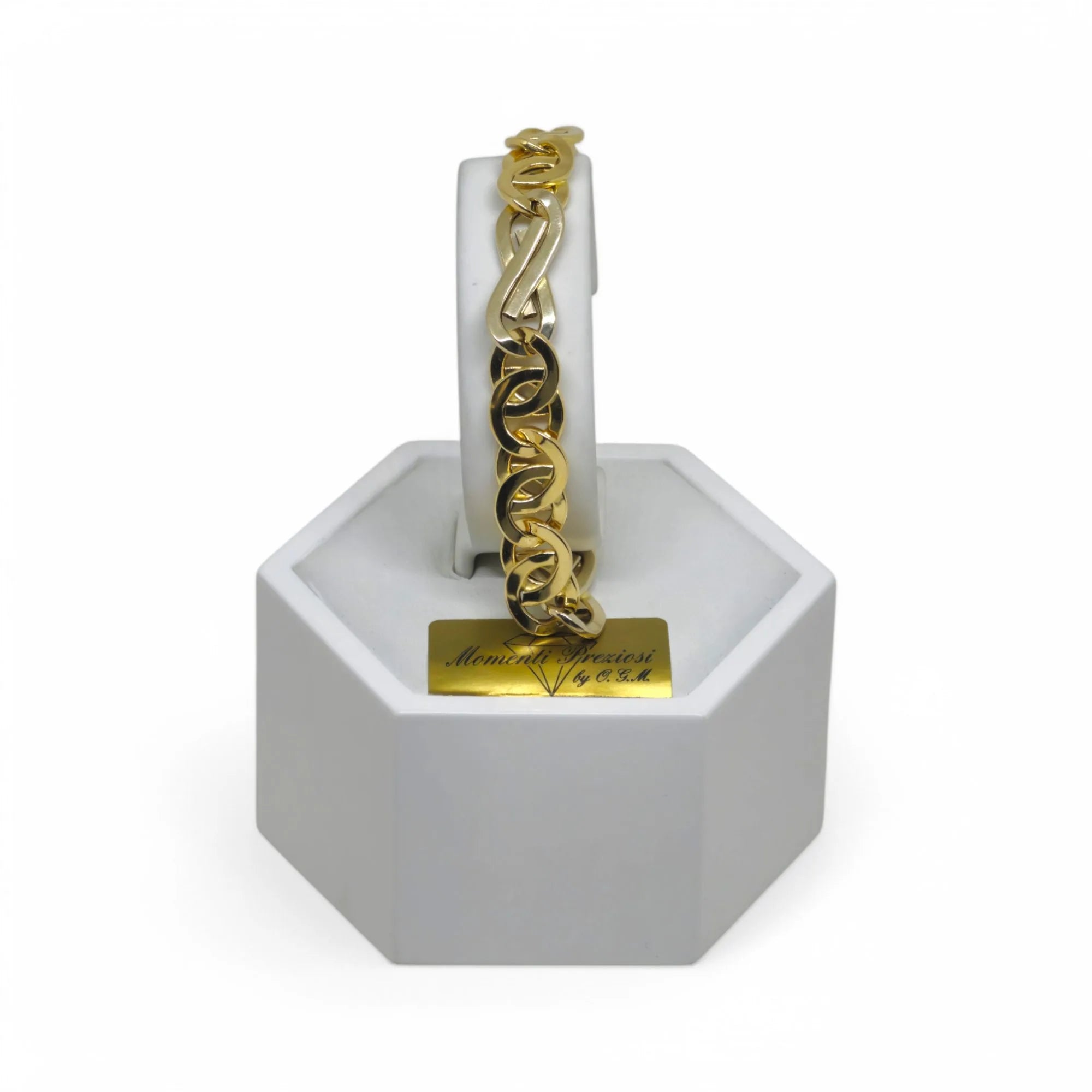 Bracciale donna stile moderno elegante bicolore in oro 18kt