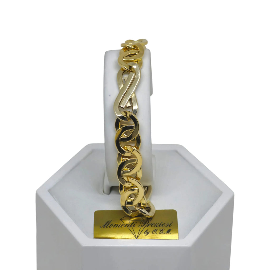 Bracciale donna stile moderno elegante bicolore in oro 18kt