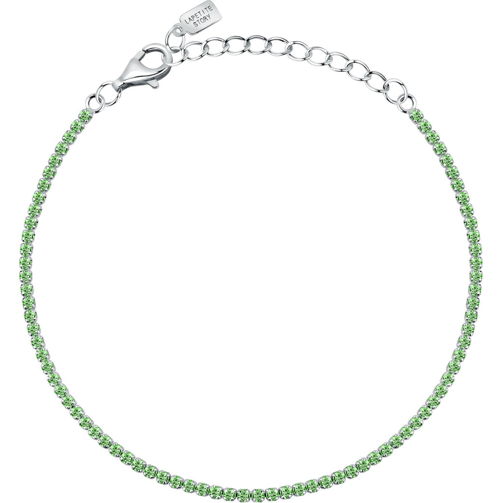 Damen-Tennisarmband Le petite story grün aus Silber lps05awv36