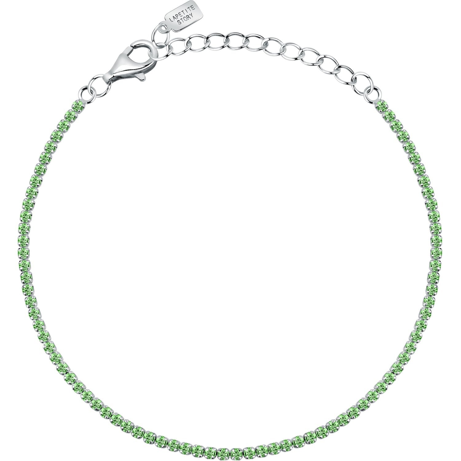 Damen-Tennisarmband Le petite story grün aus Silber lps05awv36
