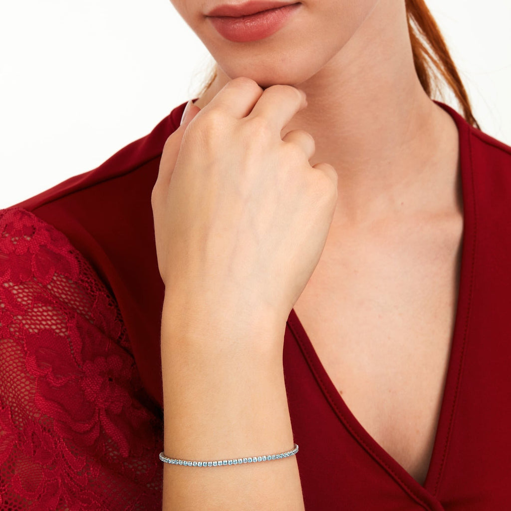 Damen Tennisarmband aus Silber mit blauen Steinen Le petite story lps05awv35