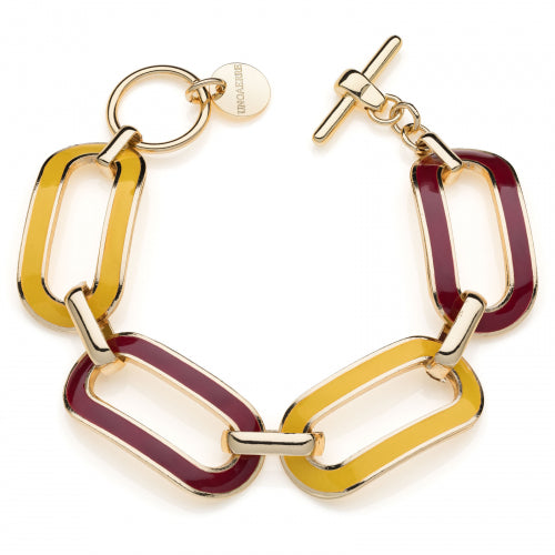 Bracciale dorato con smalto rosso e giallo Unoaerre donna 2084