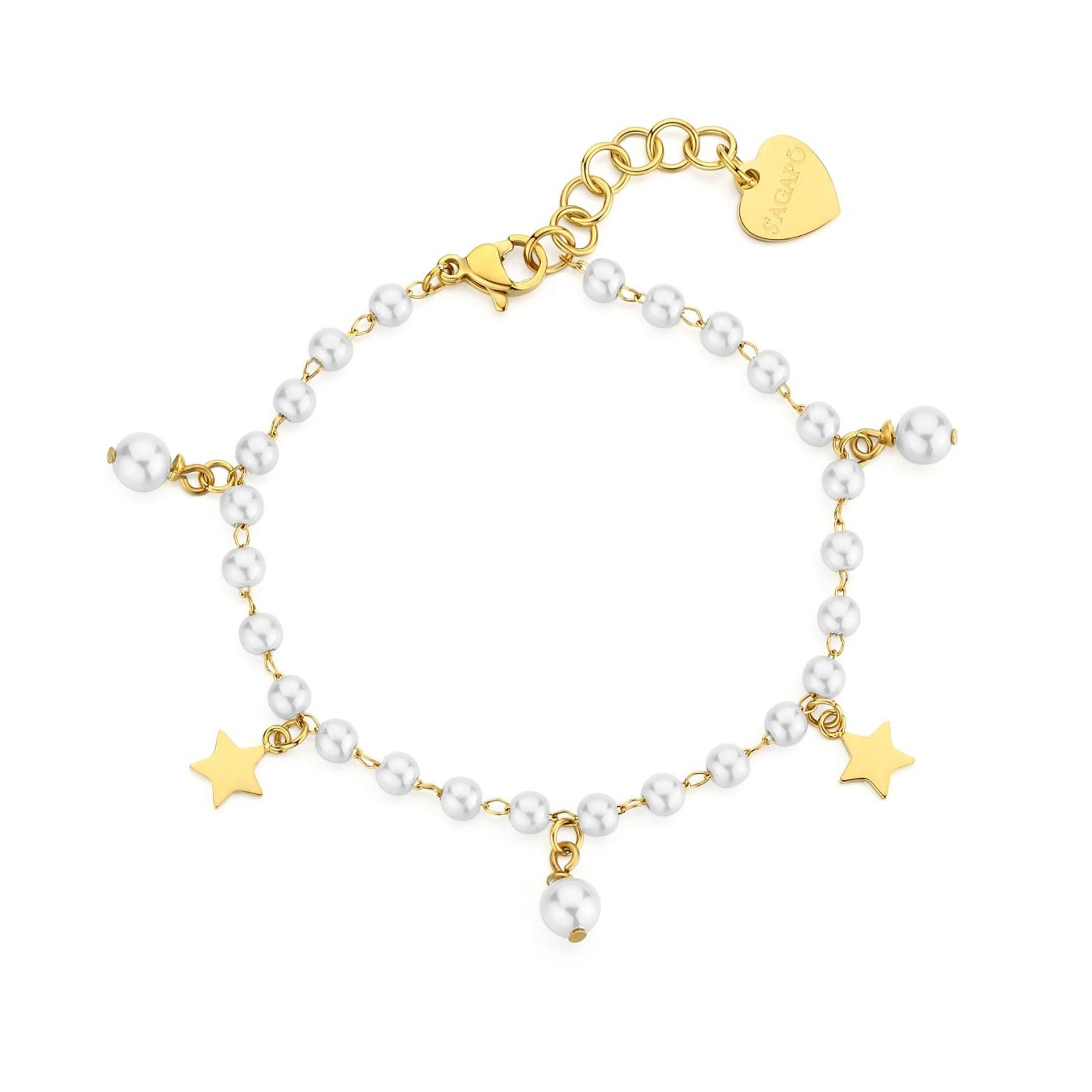 Bracciale dorato donna Sagapò con perle sintetiche swi12