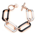 Bracciale dorato rosa con smalto bianco e nero Unoaerre donna 2088