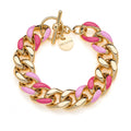 Bracciale groumette con smalto fucsia e rosa Unoaerre donna 2101