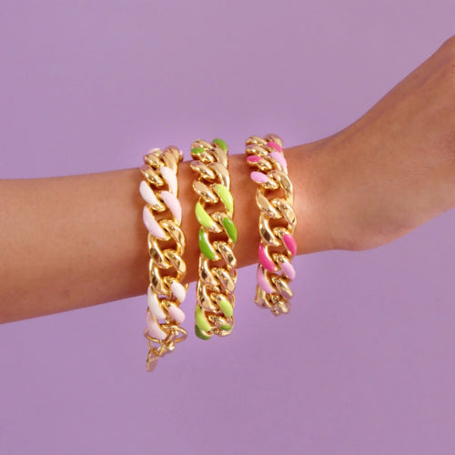 Bracciale groumette con smalto fucsia e rosa Unoaerre donna 2101
