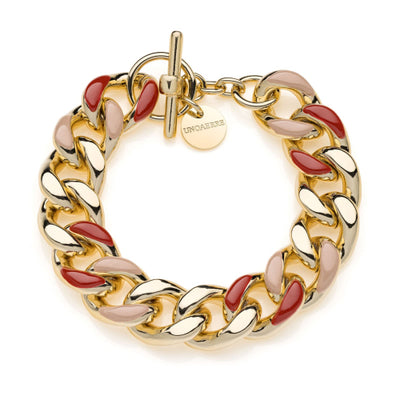 Bracciale groumette smalto beige e bordeaux Unoaerre donna 2183