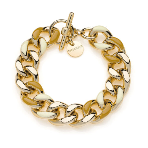 Bracciale groumette smalto beige e nocciola Unoaerre donna 2184