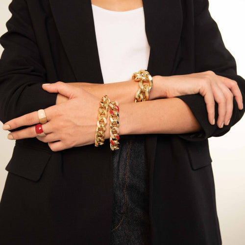 Bracciale groumette smalto beige e nocciola Unoaerre donna 2184