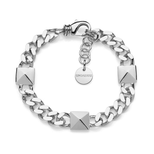 Bracciale grumetta argentato con elementi piramide Unoaerre donna 2120