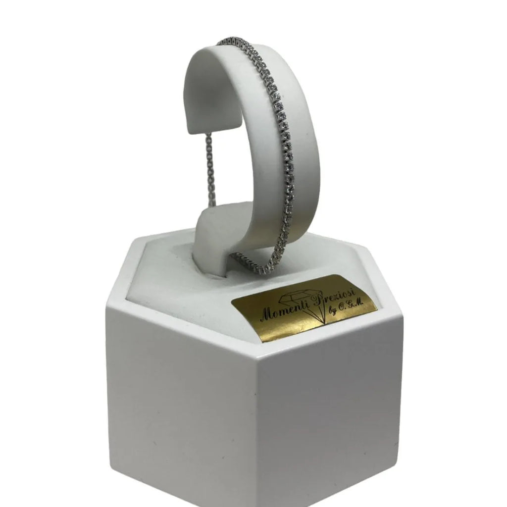 Bracciale iGold Tennis Oro Bianco 9KT con Zirconi bianchi